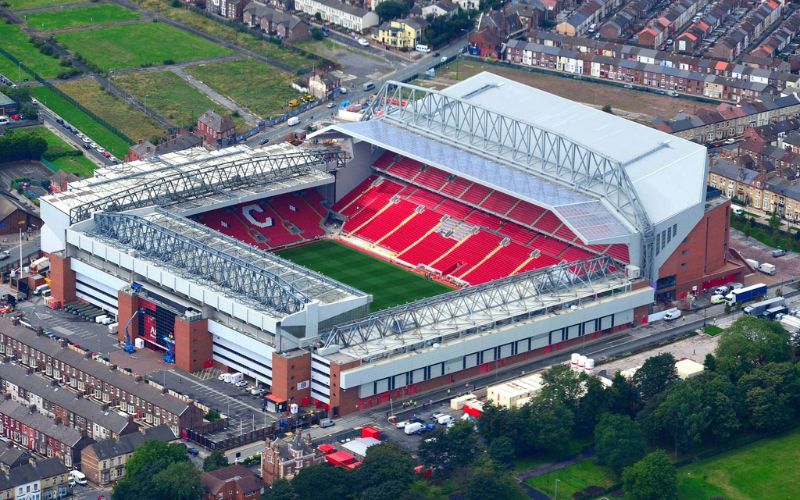 Anfield là sân vận động nằm ở thành phố nào